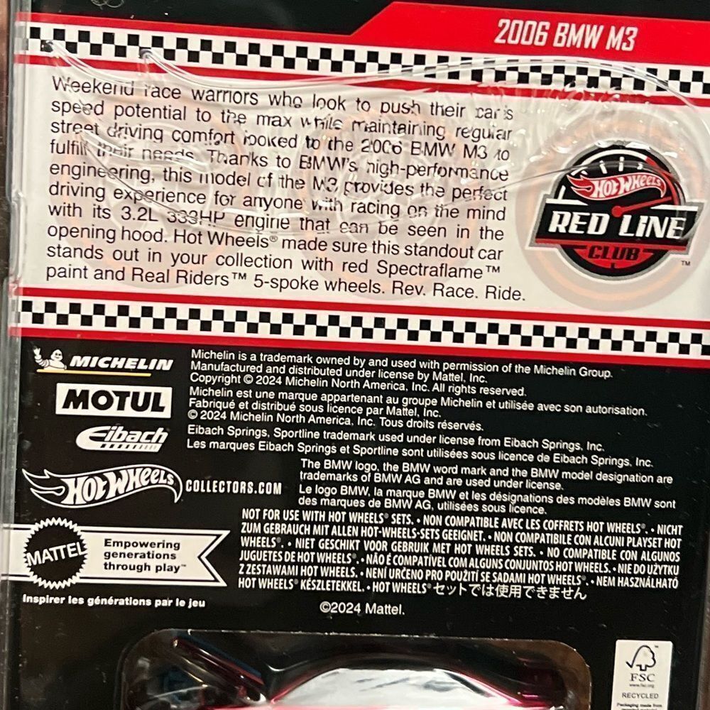Hot Wheels RLC 2006 BMW M3 in Red. New in box! - Picture 11 of 16